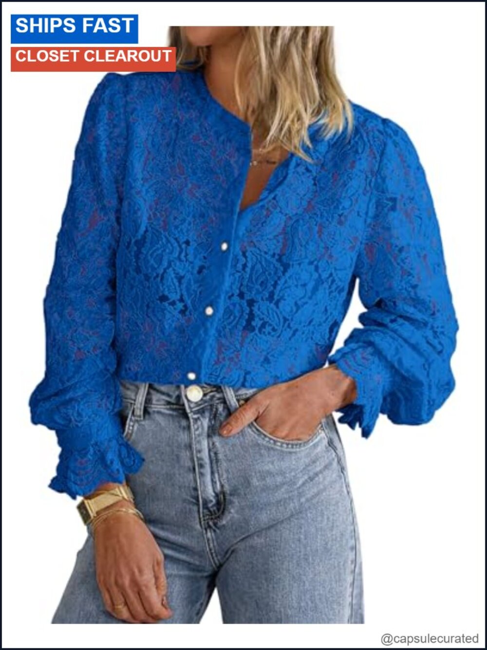 PRETTYGARDEN Women's Lace Long Sleeve Blouse Button Down Shirt Cotton Blend